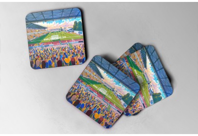 Field Mill Stadium Fine Art Glass Coasters - Mansfield Town FC
